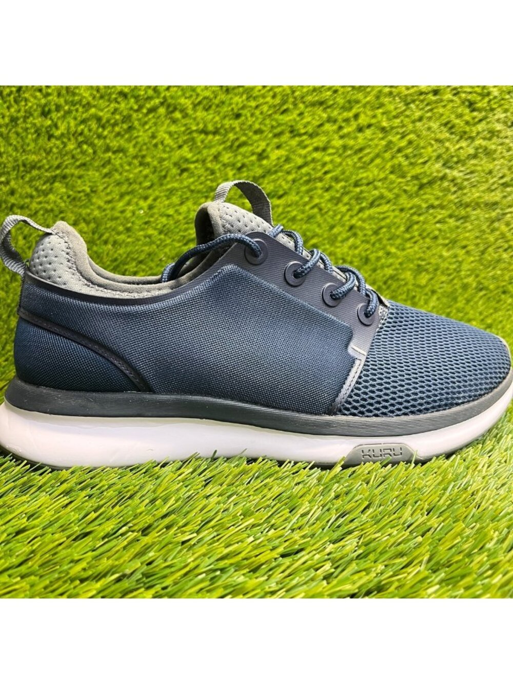 Kuru Atom Mens Size 8 Blue Gray White Athletic Running Walking Shoes Sneakers